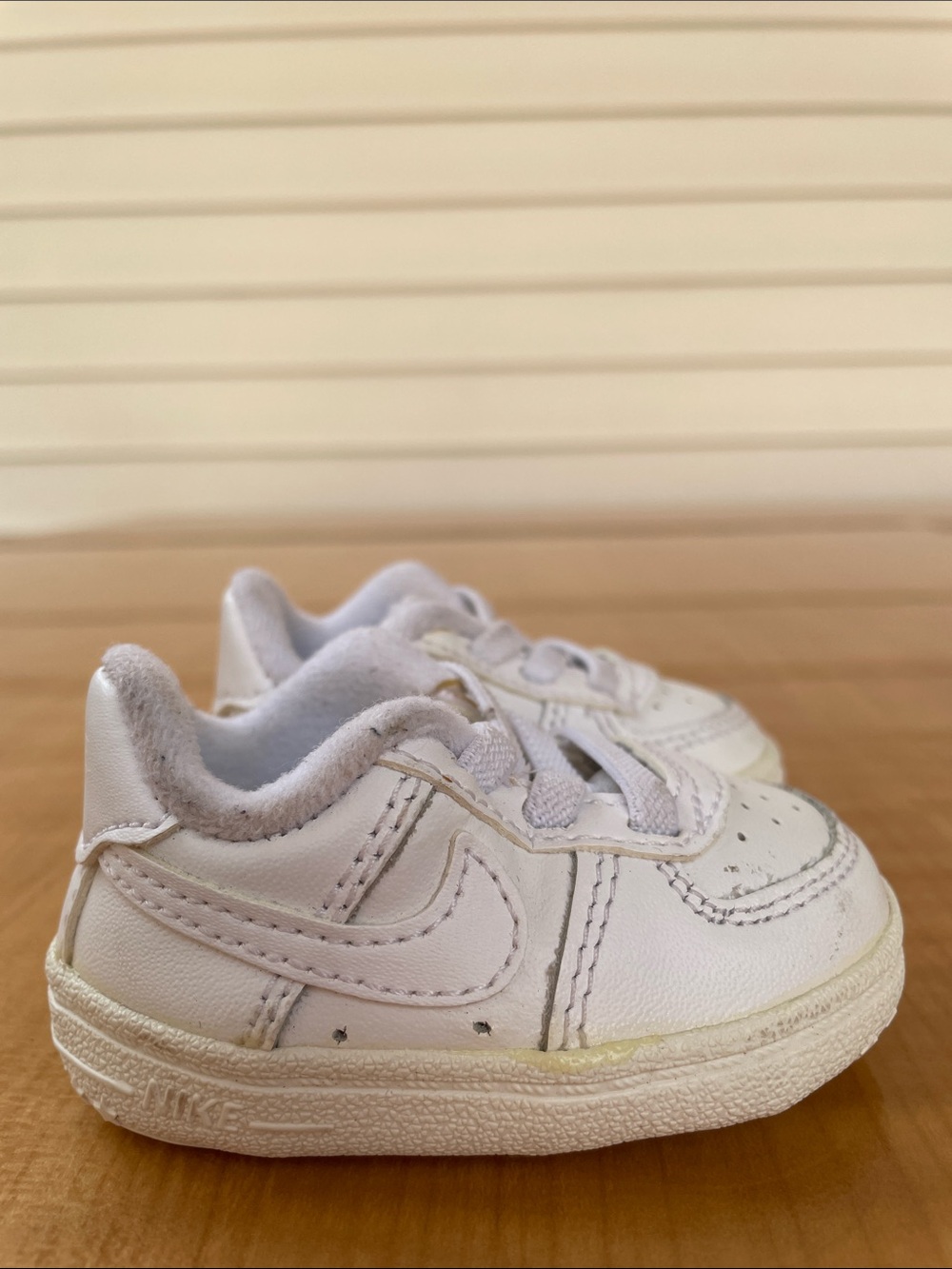 Nike White Baby Leather Walker Sneakers Size 1C